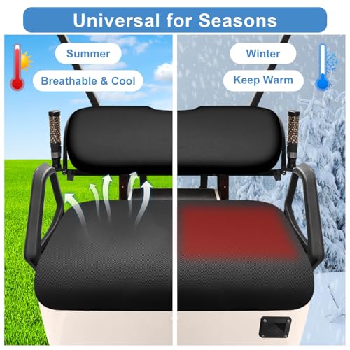 MOSNAI Universal Golf Cart Seat Covers Set for EZGO TXT/RXV, Club Car DS/Precedent, Yamaha G29/ Drive 2 Front Seats, Durable Breathable Bench Seat Covers Washable Polyester Mesh Cloth Without Logo - Image 5