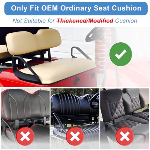 MOSNAI Universal Golf Cart Seat Covers Set for EZGO TXT/RXV, Club Car DS/Precedent, Yamaha G29/ Drive 2 Front Seats, Durable Breathable Bench Seat Covers Washable Polyester Mesh Cloth Without Logo - Image 4