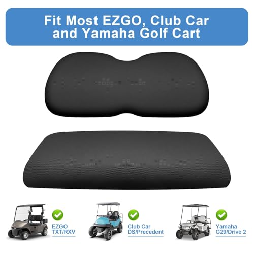 MOSNAI Universal Golf Cart Seat Covers Set for EZGO TXT/RXV, Club Car DS/Precedent, Yamaha G29/ Drive 2 Front Seats, Durable Breathable Bench Seat Covers Washable Polyester Mesh Cloth Without Logo - Image 3