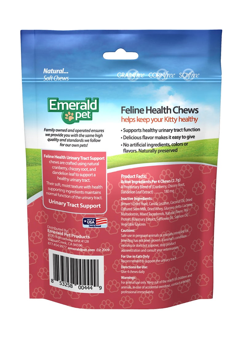 Emerald Pet Feline Health Chews UT Support — Natural Grain Free Urinary Tract Health Cat Chews — Cat Urinary Supplements with Cranberry, Chicory Root, and Dandelion Leaf Extract — Made in USA, 2.5 oz - Image 2