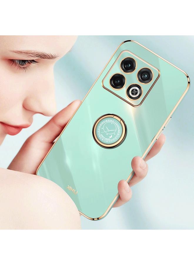 S-TOP Case For OnePlus 10 Pro XINLI Straight Edge 6D Electroplate TPU Phone Case with Ring Holder - Image 5