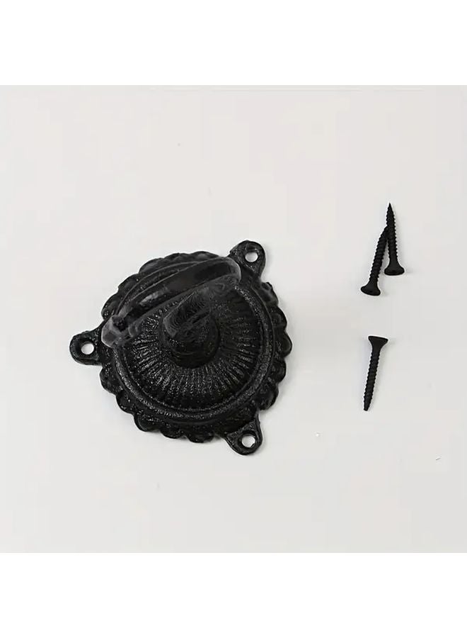 Black Vintage European Cast Iron Ceiling Hook Ornate Floral Design Easy Installation - Image 5