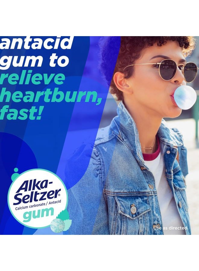 Alka-Seltzer Cool Action Heartburn Relief Gum, Extra Strength Antacid Gum, Acid Indigestion and Upset Stomach Relief, No Chalky Taste, Cool Mint Flavor, 60 Count - Image 2