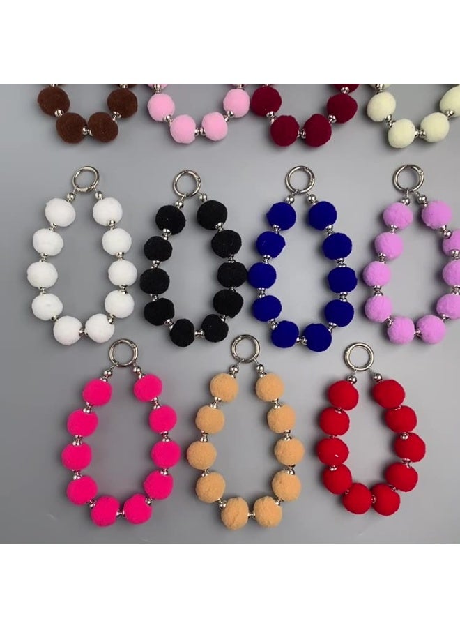 NIBEMINENT Phone Charm/ Chain Strap for Women Girls, Plush Cell Phone Case Lanyard Wrist Strap，K2462/Pure White - Image 2