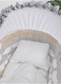 FUN MOMENT Bamboo Moses Basket with Wooden Rocking Base  - Image 4