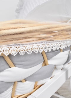 FUN MOMENT Bamboo Moses Basket with Wooden Rocking Base  - Image 3
