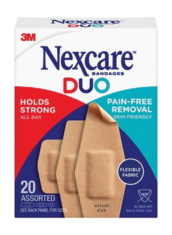 3M Nexcare Duo Flexible Fabric Bandages Assorted 20'S - Image 1