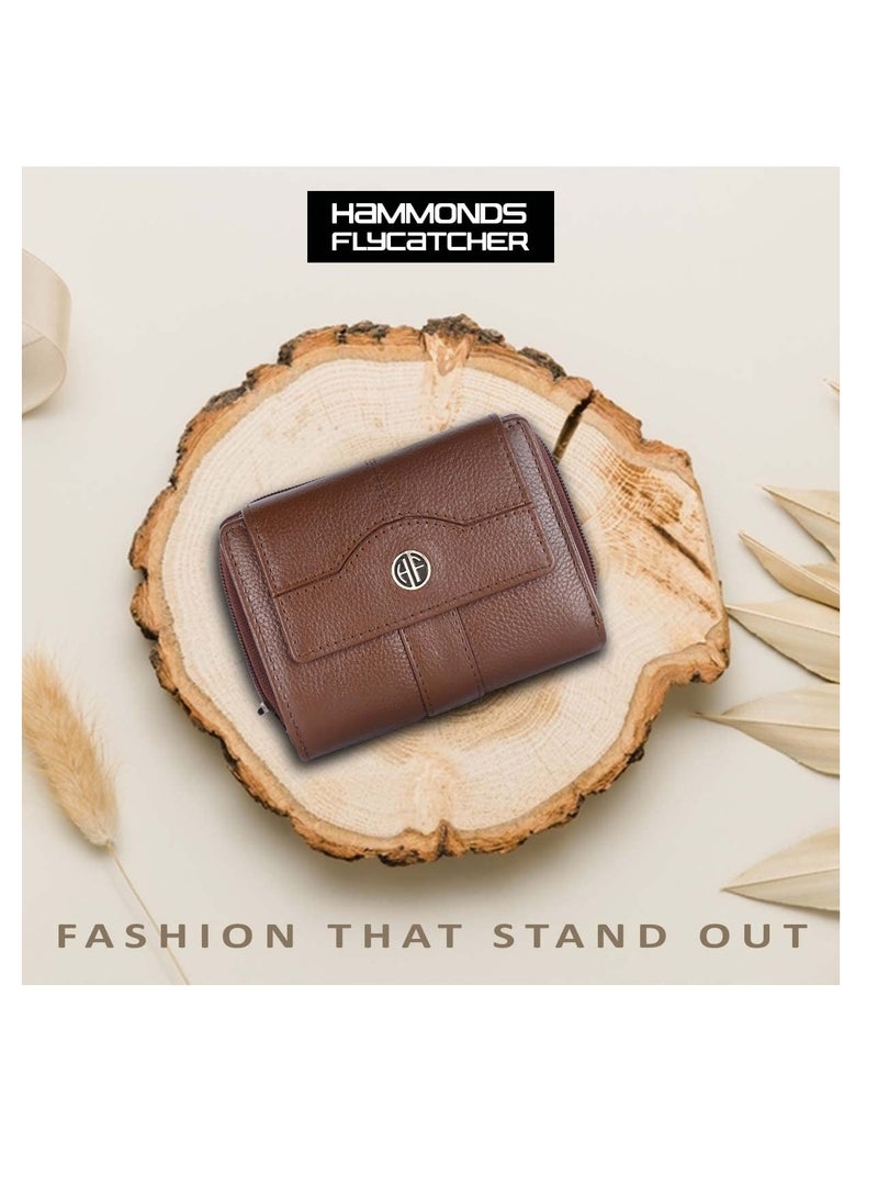 HAMMONDS FLYCATCHER wallet for women - Leather Ladies Wallet -Brushwood - 14 Card Slots - RFID Protection - 3 ID Card Slots - Women's Wallet -Button Closure -Hand Wallet- Daily Use, Money Purse | LW_5003MH | LRSK - Image 2