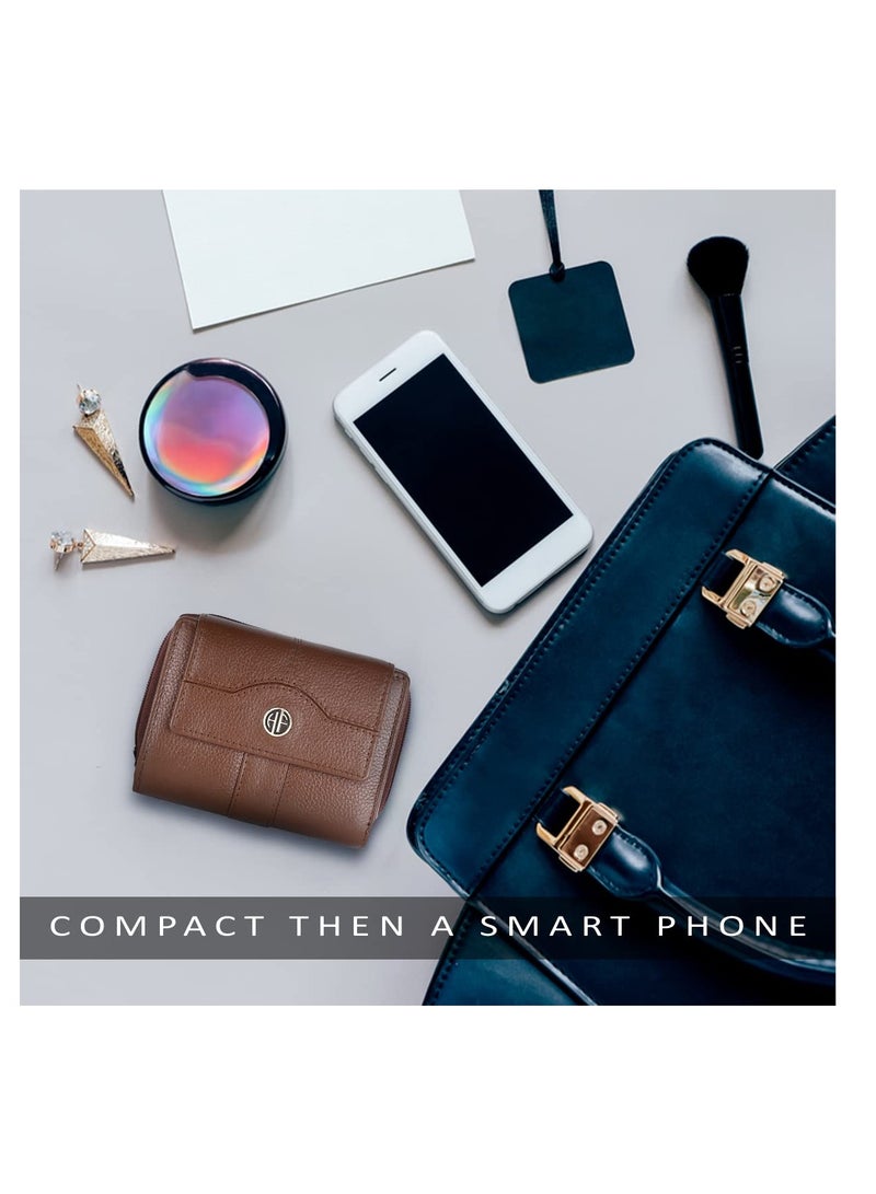 HAMMONDS FLYCATCHER wallet for women - Leather Ladies Wallet -Brushwood - 14 Card Slots - RFID Protection - 3 ID Card Slots - Women's Wallet -Button Closure -Hand Wallet- Daily Use, Money Purse | LW_5003MH | LRSK - Image 4