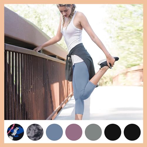 TNNZEET 7 Pack Capri Leggings for Women High Waisted Soft Black Workout Yoga Pants - Image 3