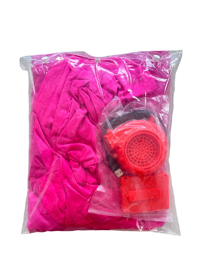 Athletiq زي قابل للنفخ للبالغين، بدلة كاملة قابلة للنفخ لحفلة تنكرية، زي للهالوين، بدلة تنكرية للرجال والنساء، وردي صادم - Image 4