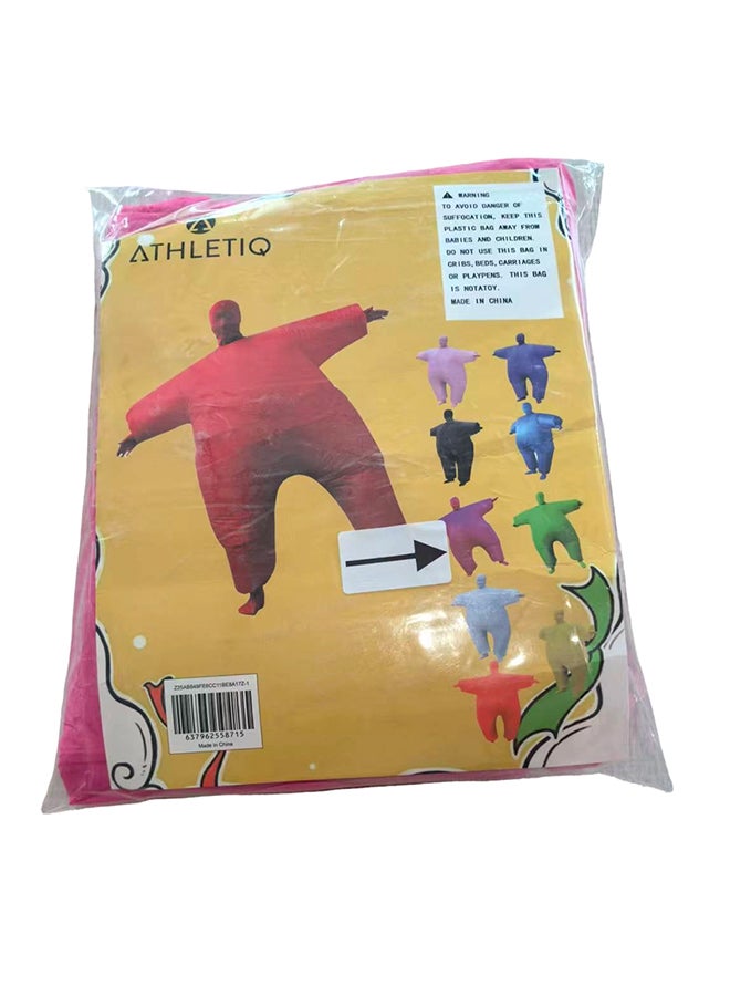 Athletiq زي قابل للنفخ للبالغين، بدلة كاملة قابلة للنفخ لحفلة تنكرية، زي للهالوين، بدلة تنكرية للرجال والنساء، وردي صادم - Image 1