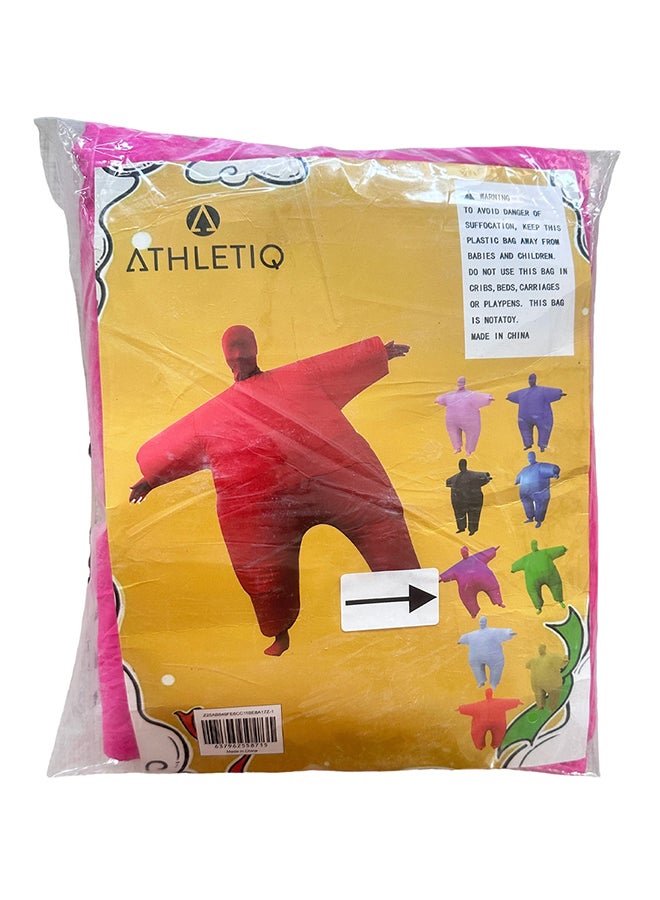 Athletiq زي قابل للنفخ للبالغين، بدلة كاملة قابلة للنفخ لحفلة تنكرية، زي للهالوين، بدلة تنكرية للرجال والنساء، وردي صادم - Image 2