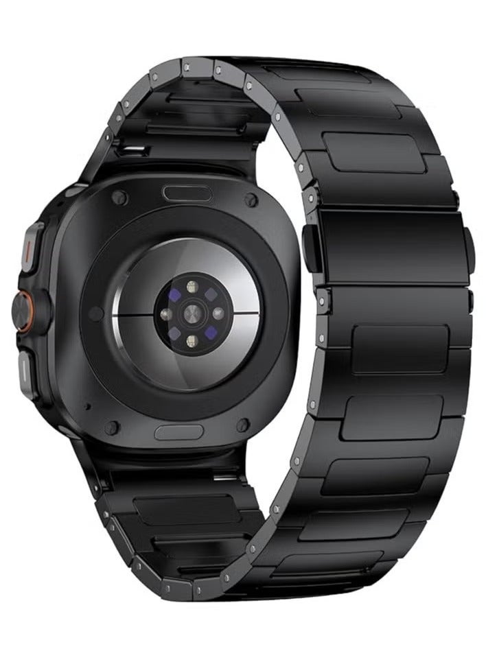 TIGER Stainless Steel Band Compatible with Galaxy Watch Ultra 47mm (2024) || No Gap Business Metal Replacement Strap for Samsung Galaxy Watch 7 Ultra 47mm – Premium Adjustable Wristband for Men – Durable & Stylish Black - Image 2