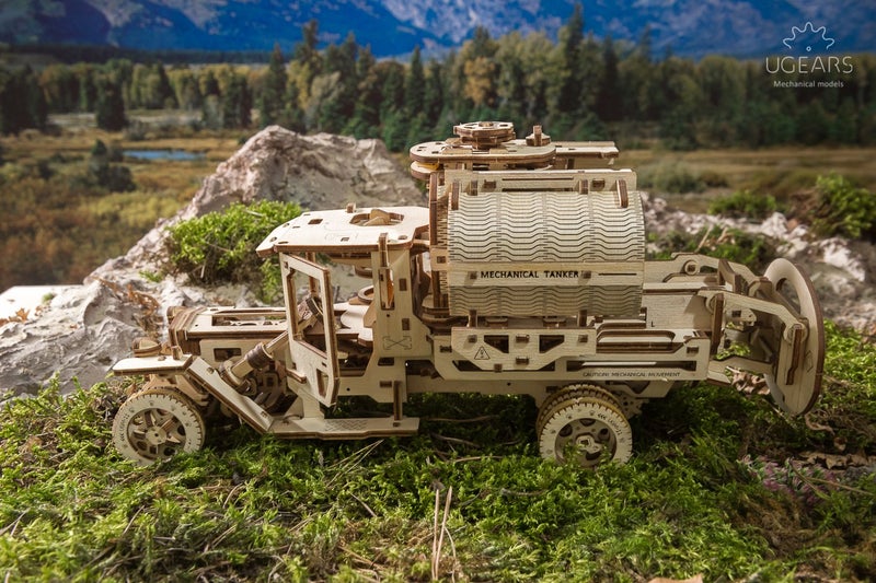 UGears Truck with Tanker Mechanical Wooden Model KIT 3D Puzzle Assembly - Image 4