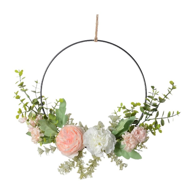 Realistic Artificial Carnation Spring Wreath Garland For Door Home Festival Decoration - Image 2