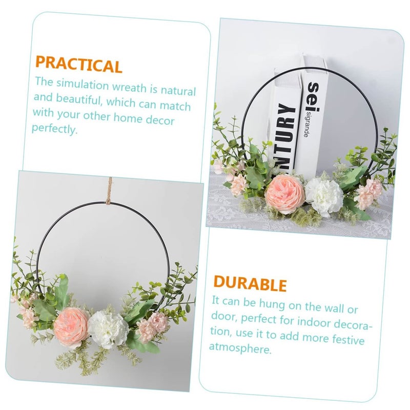 Realistic Artificial Carnation Spring Wreath Garland For Door Home Festival Decoration - Image 4