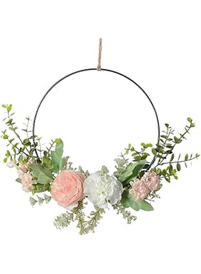 Realistic Artificial Carnation Spring Wreath Garland For Door Home Festival Decoration - Image 1