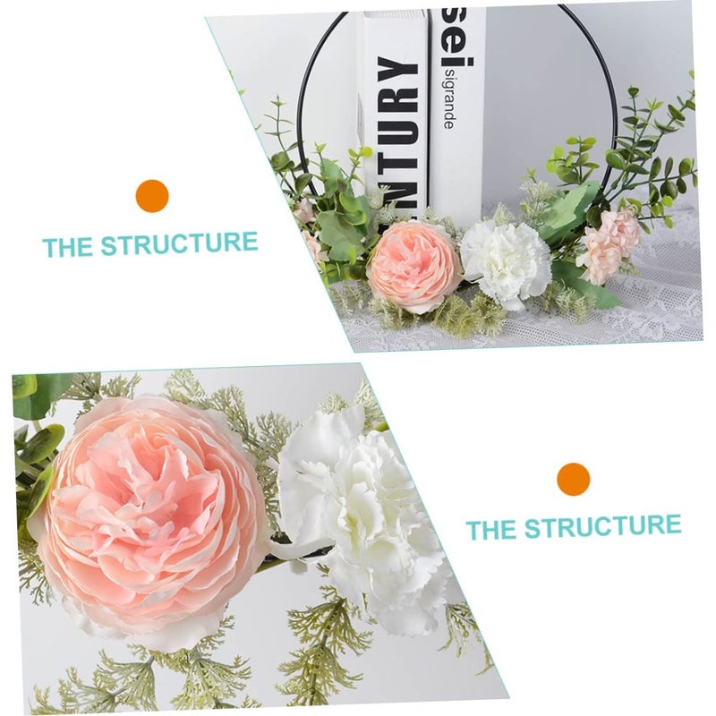 Realistic Artificial Carnation Spring Wreath Garland For Door Home Festival Decoration - Image 3