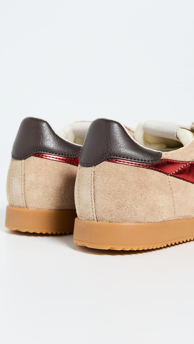 Gola Women's Elan Glitz Suede Sneakers, Light Caramel/Red/Dark Brown, 9.5 Medium US - Image 3