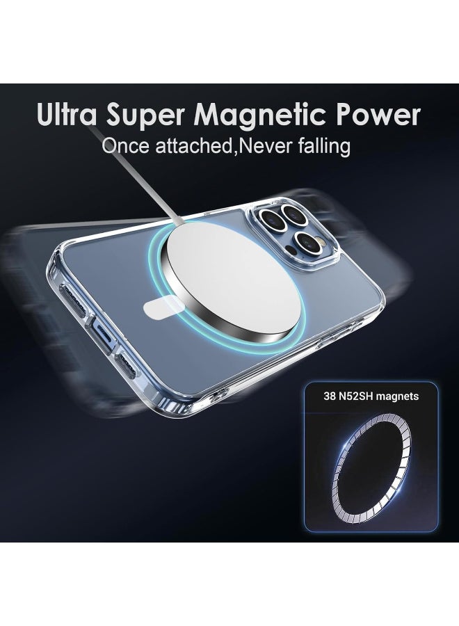 Case For iPhone 15 Pro Max Clear Magnetic Cover MagSafe Compatible - Hybrid Protective Crystal Clear Hard Back Case - Shockproof Silicone Frame - Slim Transparent Case for Apple iPhone 15 Pro Max - Image 3