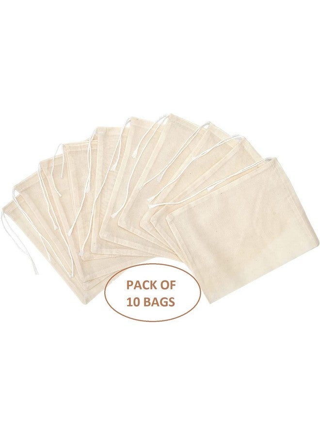WUD Cotton Drawstring Bags, Set of 10, for Storing Goodies, Candies, Cosmetics, Jewellery, Small craft articles - Image 2
