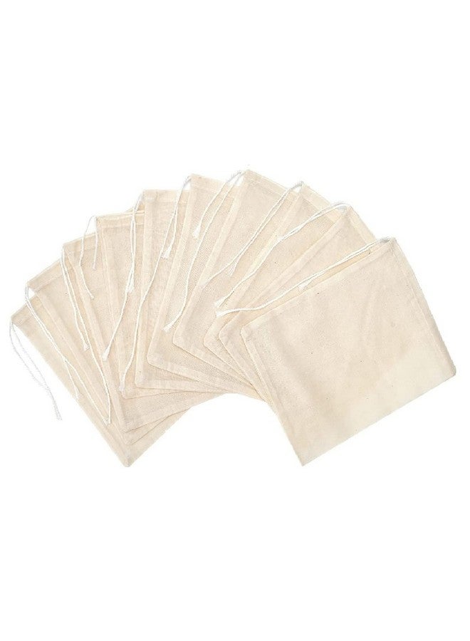 WUD Cotton Drawstring Bags, Set of 10, for Storing Goodies, Candies, Cosmetics, Jewellery, Small craft articles - Image 1
