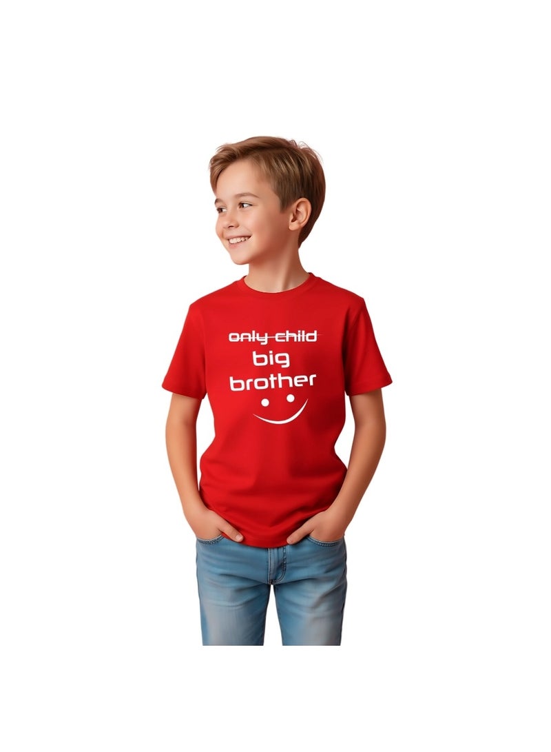 برينت شوب فور مي تيشيرت "الأخ الأكبر" للأطفال - تيشيرت إعلان "الطفل الوحيد للأخ الأكبر" للأولاد | تيشيرت قطني ناعم بياقة مستديرة وأكمام قصيرة - Image 3