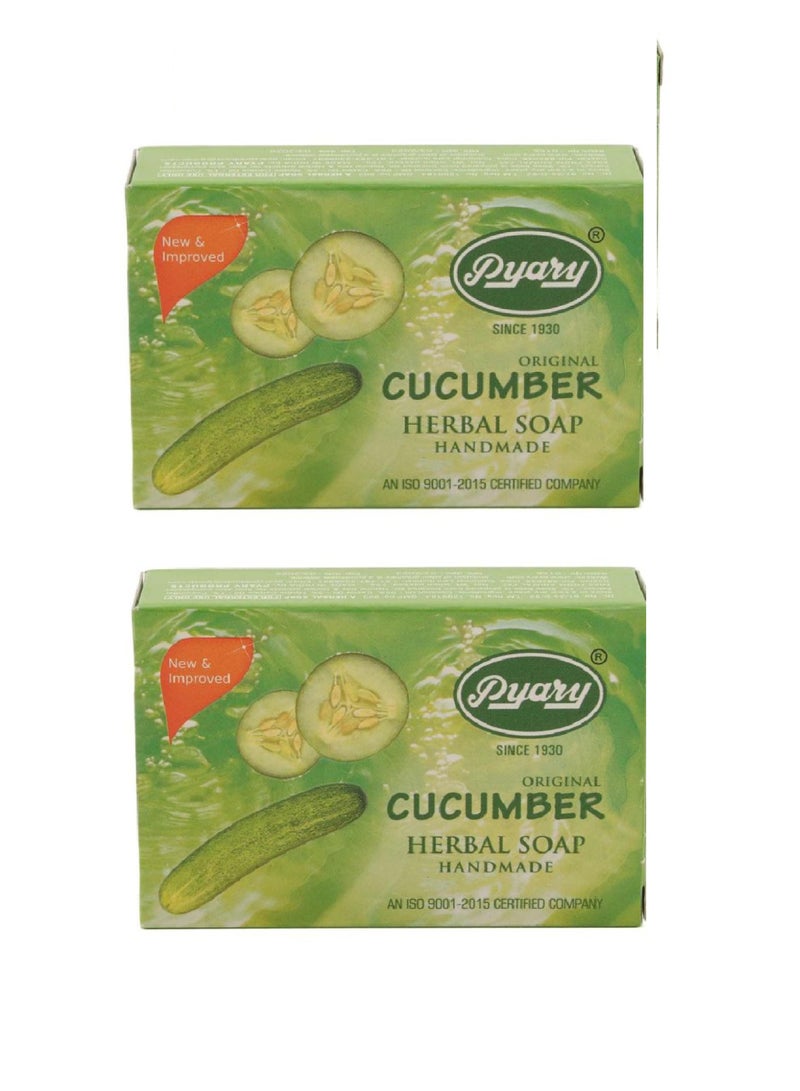 Pyary Two Pieces of Cucumber soap is herbal for skin lightening 75 g - Image 1