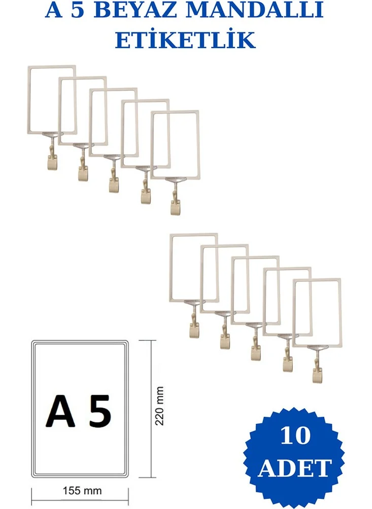 İstanbul Manken Istanbul Model 10 Pieces A5 Latch Shelf Tag Basket Tag Framed Label Holder Donkey Hanger Tag