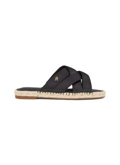 TOMMY HILFIGER SATIN ESPADRILLE MULES  - Image 1