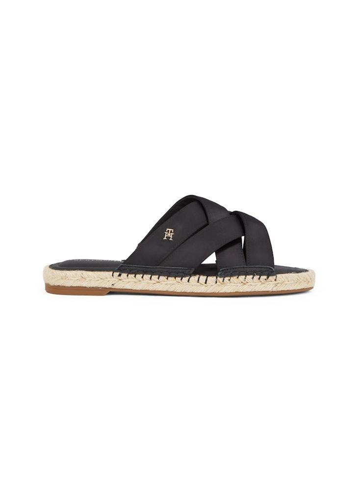 TOMMY HILFIGER SATIN ESPADRILLE MULES  - Image 1
