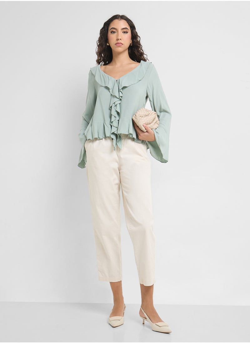 VERO MODA Vmmerry Ls Frill Top  - Image 4
