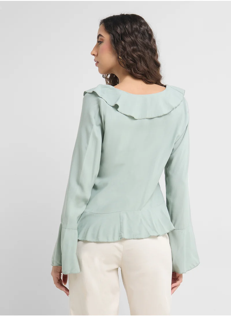 فيرو مودا Vmmerry Ls Frill Top