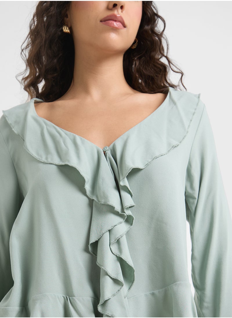 VERO MODA Vmmerry Ls Frill Top  - Image 3