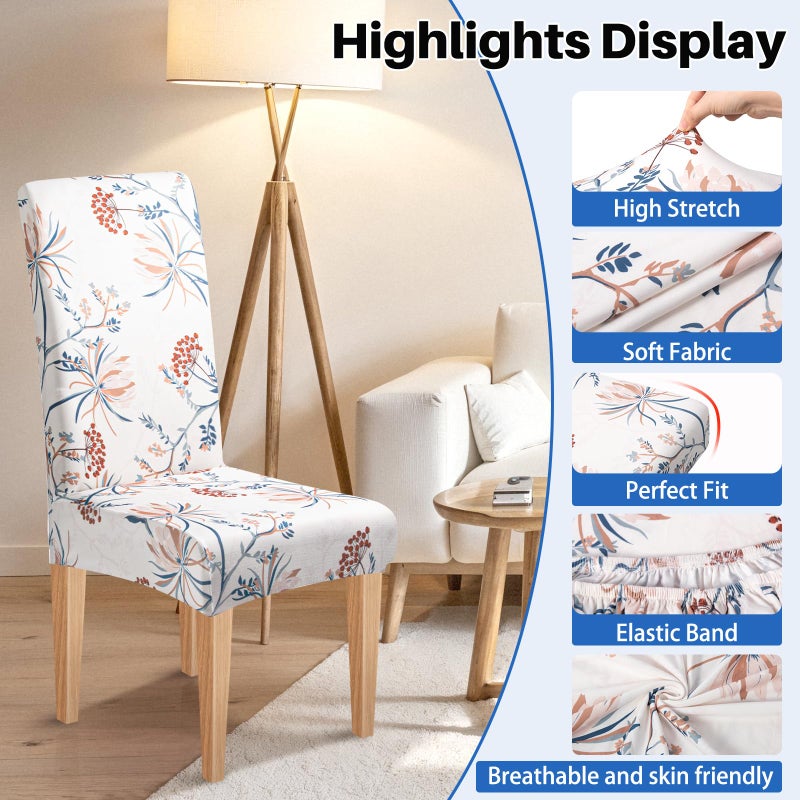 Dioxide High Stretch Chair Covers for Dining Chairs, Washable Dining Chair Covers Set of 6, Soft Kitchen Chairs Seat Covers, Parsons Chair Slipcovers Protectors for Home Hotel Restaurant Banquet - Image 5