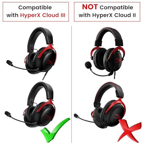 weishan Mic Compatible with HyperX Cloud III/Cloud 3 Gaming Headset, 3.5mm Detachable Noise Cancelling Microphone Boom with Mute LED Indicator for PC, Xbox One, PS4, PS5 - Image 2