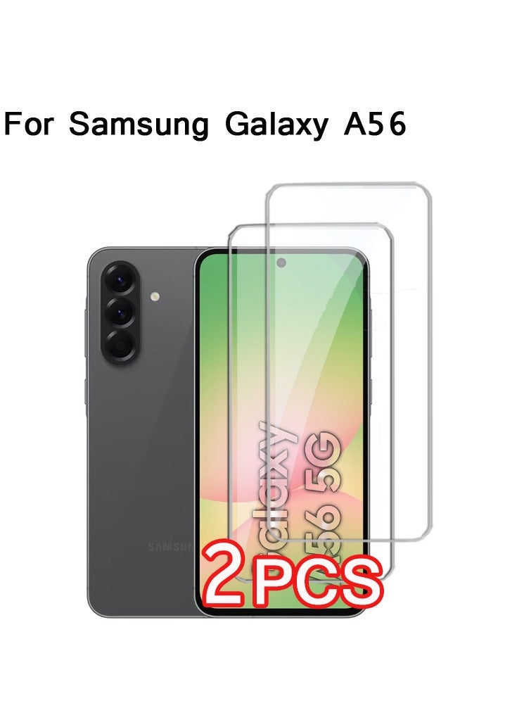 2 Pack Screen Protector for Samsung Galaxy A56 Tempered Glass Screen Shatterproof Anti Scratch Glass Clear compatible with Samsung Galaxy A56