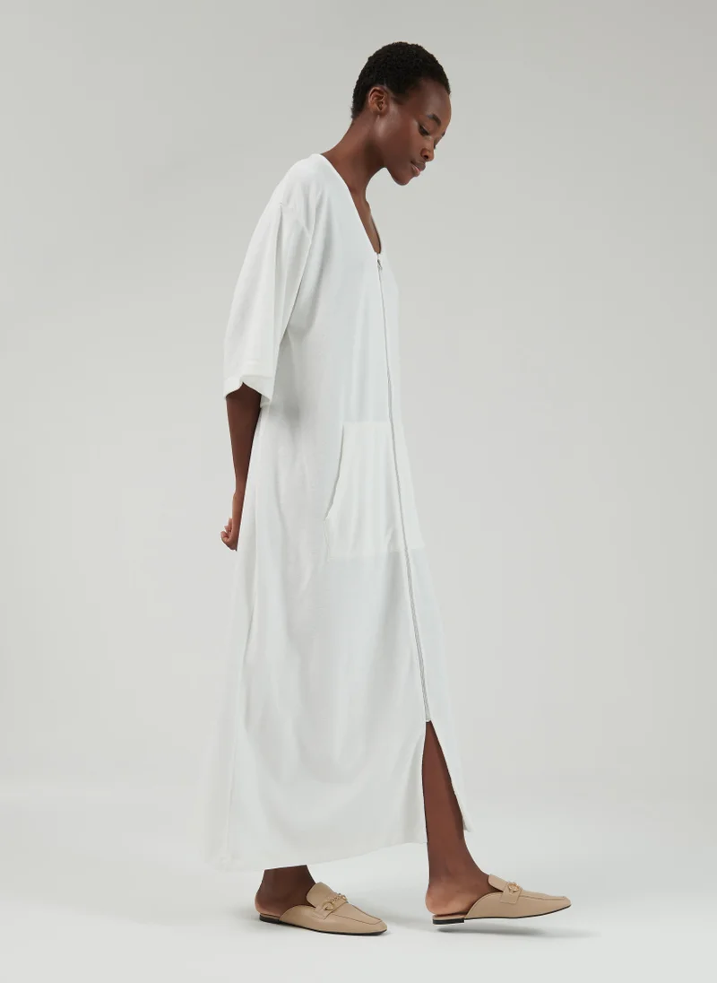 leem Zipped Maxi Kaftan