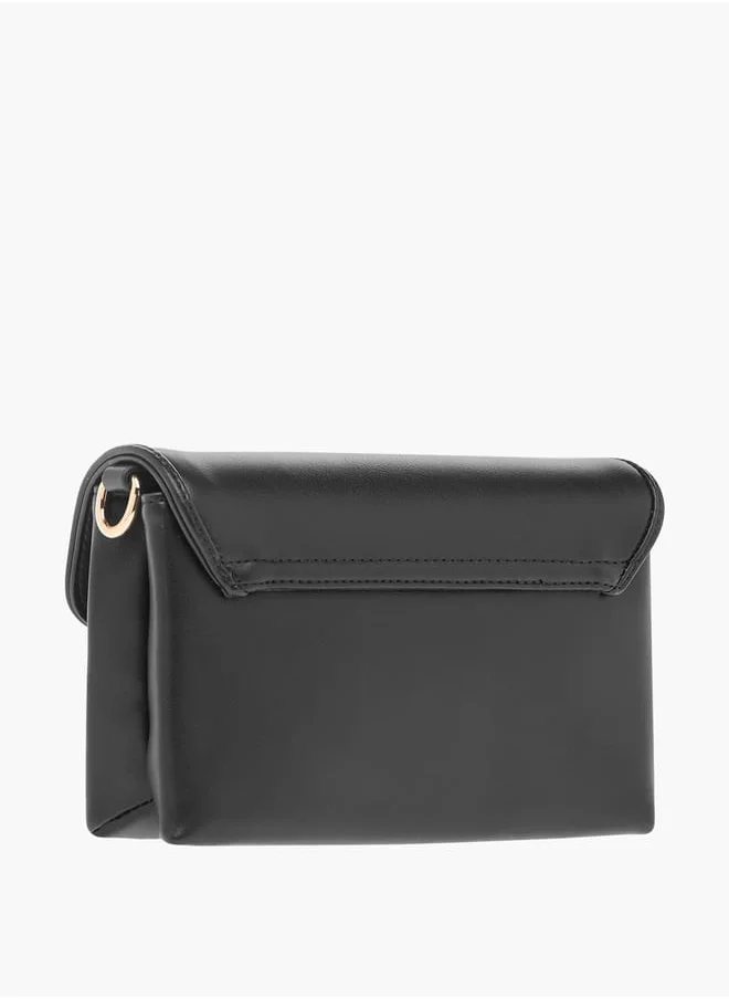 Celeste Solid Crossbody Bag with Chain Strap and Flap Closure