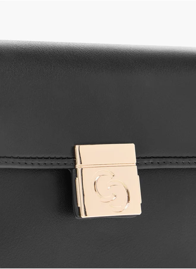Celeste Solid Crossbody Bag with Chain Strap and Flap Closure