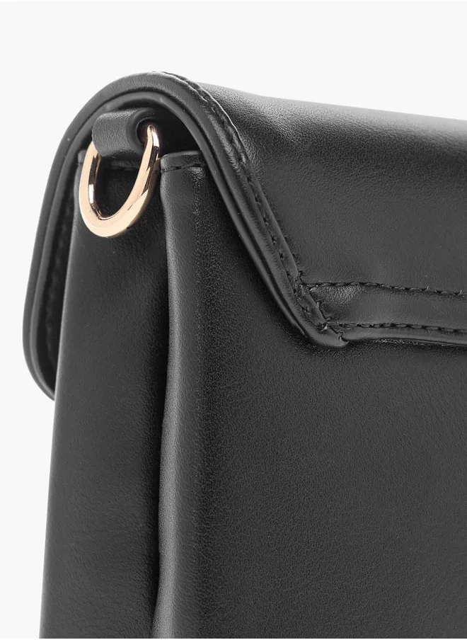 Celeste Solid Crossbody Bag with Chain Strap and Flap Closure
