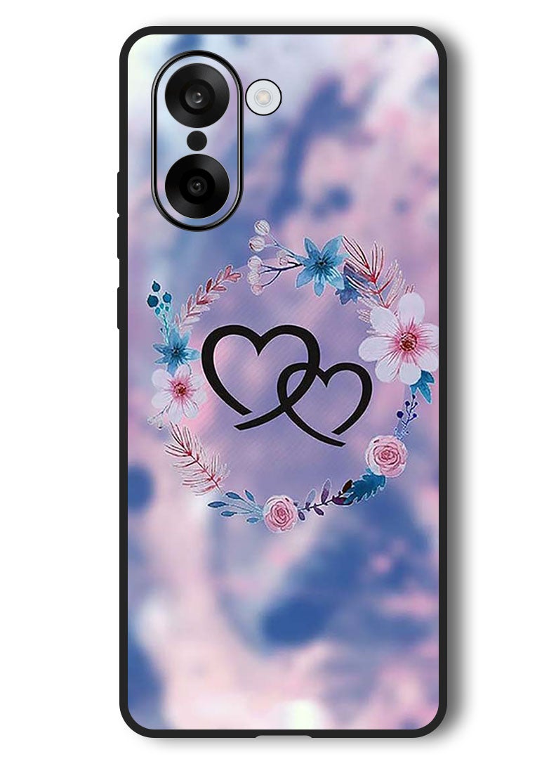 Theodor Case Compatible with OnePlus Nord CE 5 6.77 Inch Protection Shockproof Bumper Cover Two HEarts - Image 1