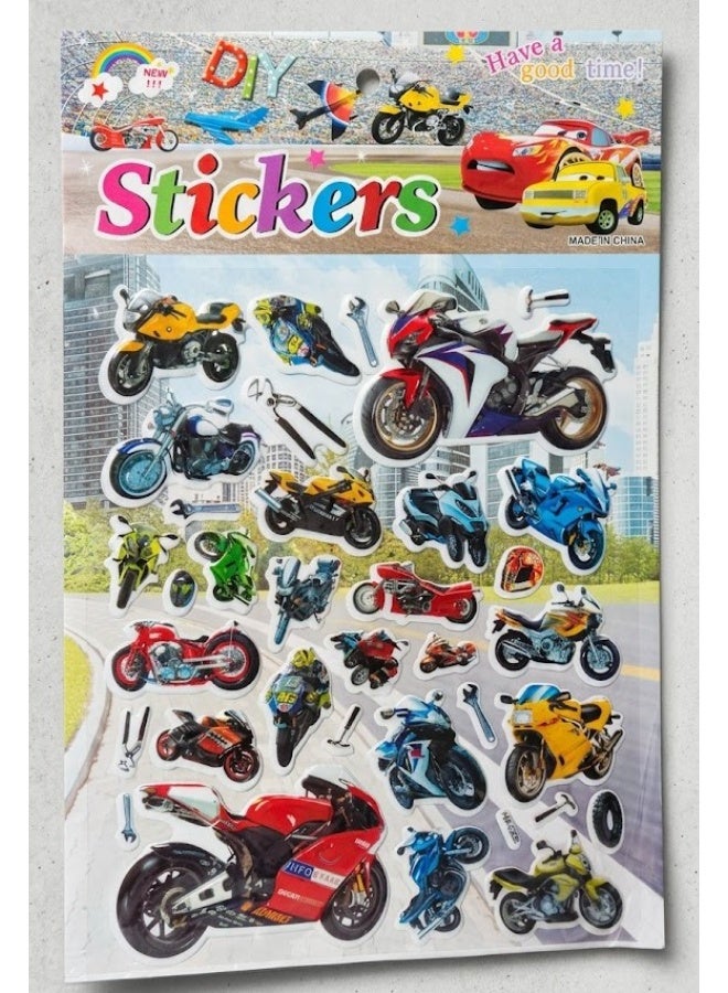 1-Piece Superbike Stickers For Kids