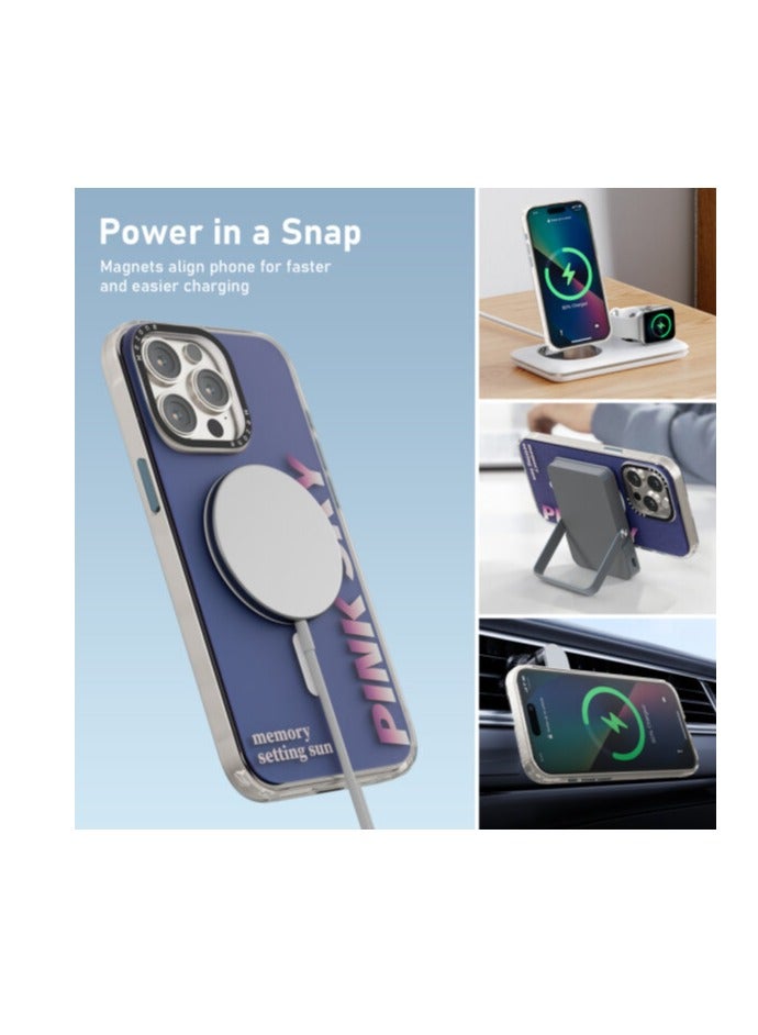 Mezone Memory iPhone 15 Pro Max MagSafe Case, Shockproof & Anti-Yellowing Phone Case Reinforced Corners with Airguard, Pink - Image 3