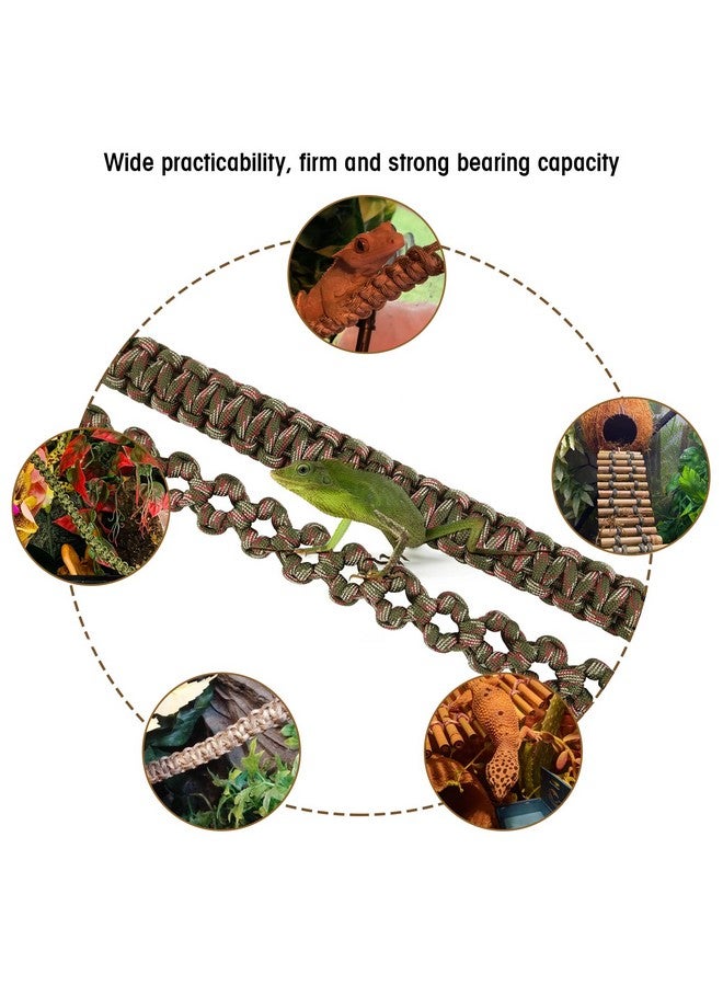 FiveBull 2 Pcs Reptile Vines for Climbing Bendable Jungle Vines Made of Handmade Umbrella Cord Weaving Rope Decor with 3 Suction Cup Accessories for Chameleon Crab Lizards Snakes Gecko Frog Hermit Crab - Image 5