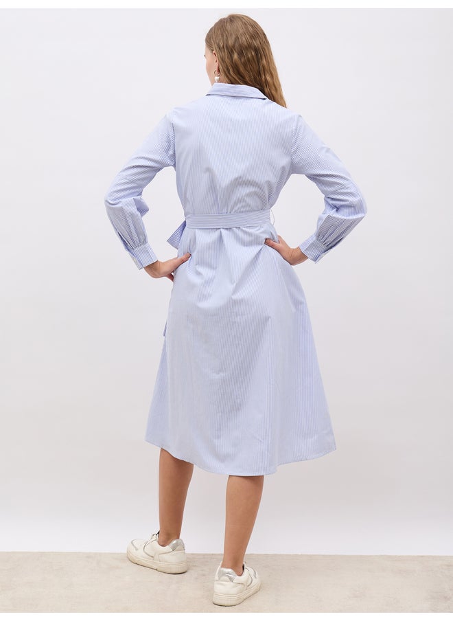 Styli Striped Shirred Dress  - Image 5