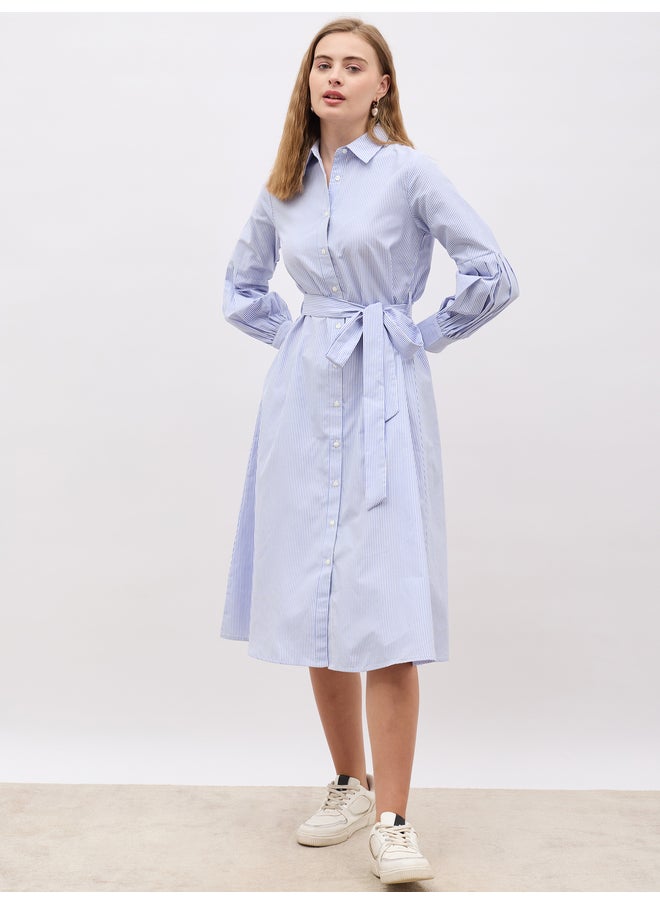 Styli Striped Shirred Dress  - Image 2