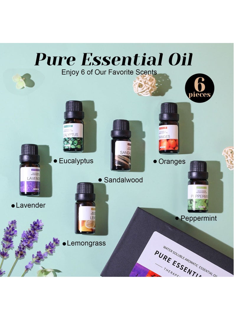 SKY-TOUCH - 6 pieces of 10 mL essential oils for water-soluble aromatherapy Sandalwood, Sweet Orange, Lavender, Eucalyptus, Lemon, and Mint essential oils Humidifier and Aroma Diffuser Oil for Aromather - Image 1
