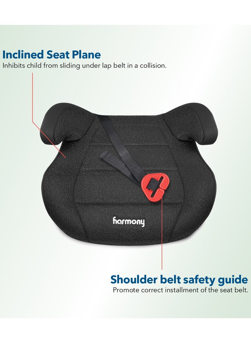 Harmony Dash Booster Car Seat â€“ Black | Backless Belt-Positioning Booster | 40â€“100 lbs | Slim V-Shape | 3-Across Seating | Safety Belt Guide - Image 4